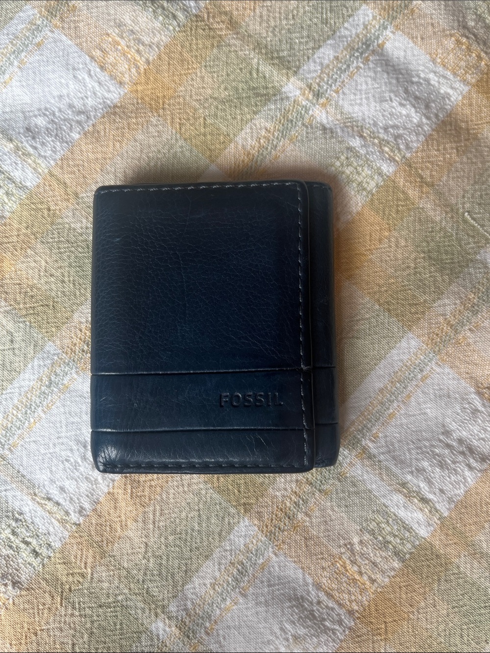 Fossil Blue Leather Tri-fold wallet